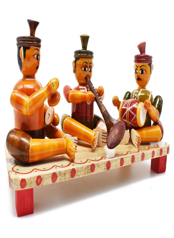 justhandmade Wooden Music Set Idol | Doll Set | Nadhaswaram Set | Home Decor | Showpiece - Etikoppaka Toys (Medium) - Image 3